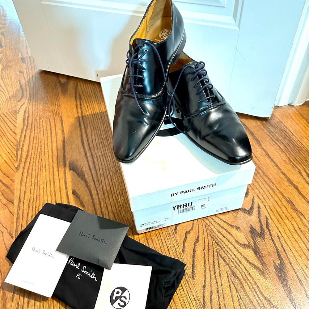 paul smith men shoes US8 sterling black antick Oxford leather